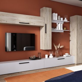 Living Pati 062 - Mobila Sufragerie Stejar + Alb