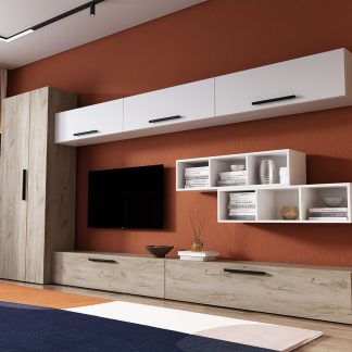 Living Pati 071 - Mobila Sufragerie Stejar + Alb