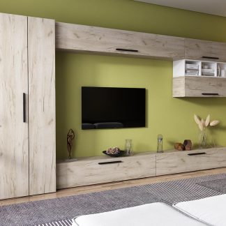 Living Pati 076 - Mobila Sufragerie Stejar + Alb