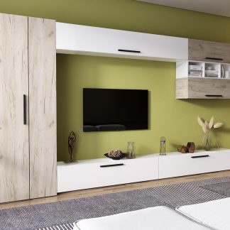 Living Pati 077 - Mobila Sufragerie Stejar + Alb