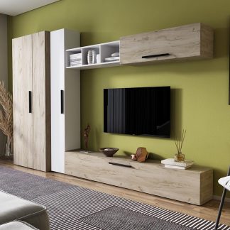 Living Pati 080 - Mobila Sufragerie Stejar + Alb