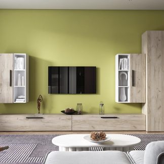 Living Pati 088 - Mobila Sufragerie Stejar + Alb