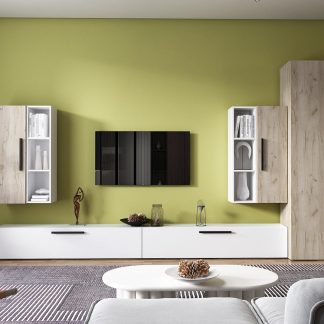 Living Pati 089 - Mobila Sufragerie Stejar + Alb