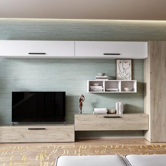 Living Pati 104 - Mobila Sufragerie Stejar + Alb