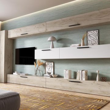 Living Pati 101 - Mobila Sufragerie Stejar + Alb
