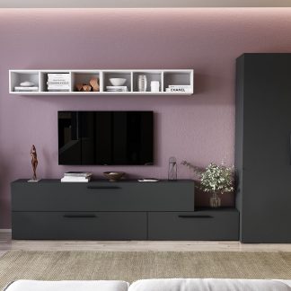 Living Pati 106 - Mobila Sufragerie Gri + Alb