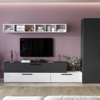 Living Pati 108 - Mobila Sufragerie Gri + Alb