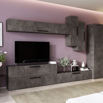 Living Pati 117 - Mobila Sufragerie Gri Beton