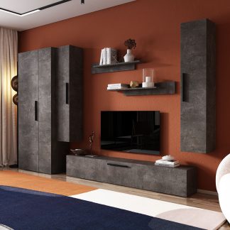 Living Pati 129 - Mobila Sufragerie Gri Beton