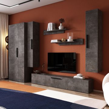 Living Pati 129 - Mobila Sufragerie Gri Beton