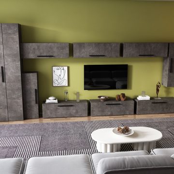 Living Pati 139 - Mobila Sufragerie Gri Beton