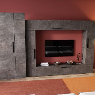 Living Pati 156 - Mobila Sufragerie Gri Beton