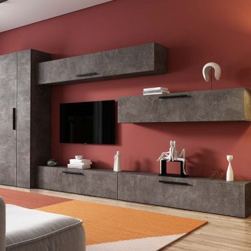 Living Pati 160 - Mobila Sufragerie Gri Beton