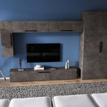 Living Pati 176 - Mobila Sufragerie Gri Beton