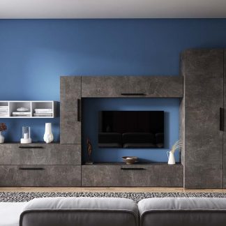 Living Pati 184 - Mobila Sufragerie Gri Beton