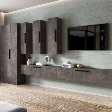 Living Pati 192 - Mobila Sufragerie Gri Beton