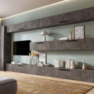 Living Pati 198 - Mobila Sufragerie Gri Beton