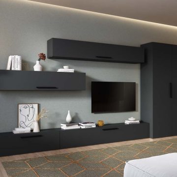 Living Pati 204 - Mobila Sufragerie Gri Antracit