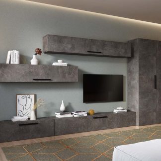 Living Pati 206 - Mobila Sufragerie Gri Beton