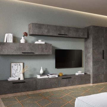 Living Pati 206 - Mobila Sufragerie Gri Beton