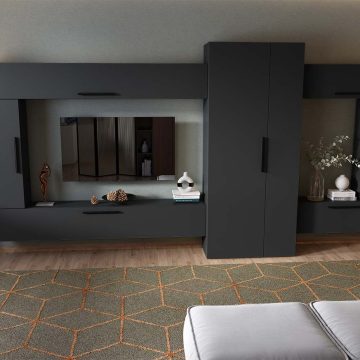 Living Pati 210 - Mobila Sufragerie Gri Antracit