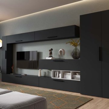 Living Pati 214 - Mobila Sufragerie Gri Antracit
