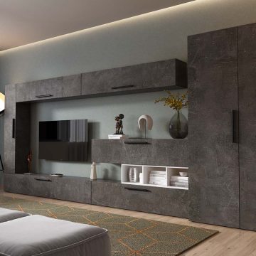 Living Pati 216 - Mobila Sufragerie Gri Beton