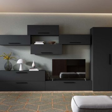 Living Pati 218 - Mobila Sufragerie Gri Antracit