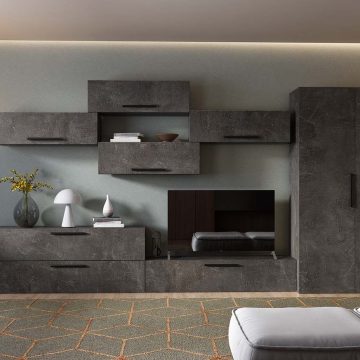 Living Pati 220 - Mobila Sufragerie Gri Beton
