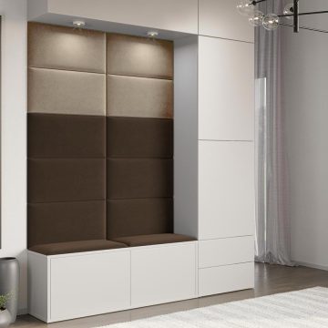 Panou decorativ tapitat - dreptunghi Negru
