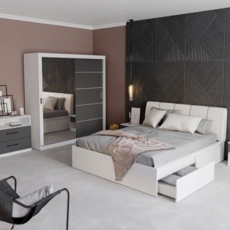 Set Mobila Dormitor Avangard C12 tapitat / oglinda