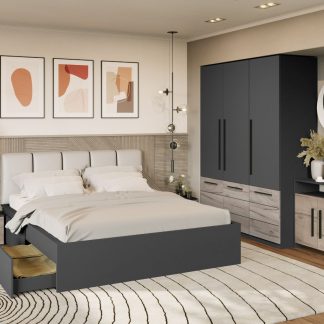 Set Mobila Dormitor Gri Noce C4