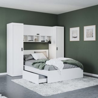 Set Mobila Dormitor Nordis 2.42m cu pat incadrat