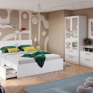 Set Mobila Dormitor Snow C08 cu oglinda