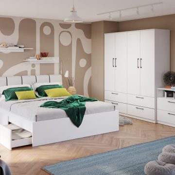 Set Mobila Dormitor Snow C23 tapitat