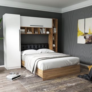 Set Dormitor Timea 2.33m cu pat tapitat Wenge incadrat