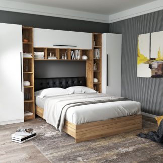 Set Dormitor Timea 3.12m cu pat tapitat Wenge incadrat