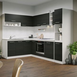 Set Mobila Bucatarie Colt Mina 180*260 Alb/Ferrara - C25