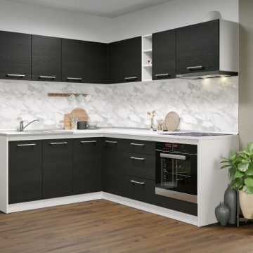 Set Mobila Bucatarie Colt Mina 180*220 Alb/Ferrara - C26