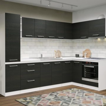 Set Mobila Bucatarie Colt Mina 280*160 Alb/Ferrara - C31