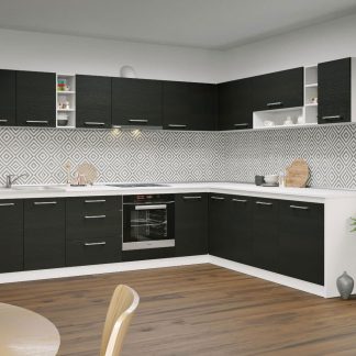 Set Mobila Bucatarie Colt Mina 300*240 Alb/Ferrara - C28