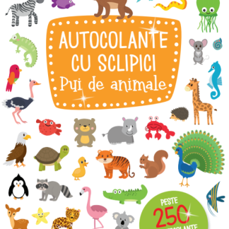 Autocolante cu sclipici. Pui de animale
