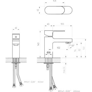 Baterii chiuvetă Chrome RAVAK CR 012