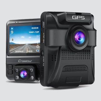 Camera auto DVR Dubla Crosstour CR750, Full HD, Bord si Interior, Night Vision, Mod parcare, Filmare in bucla