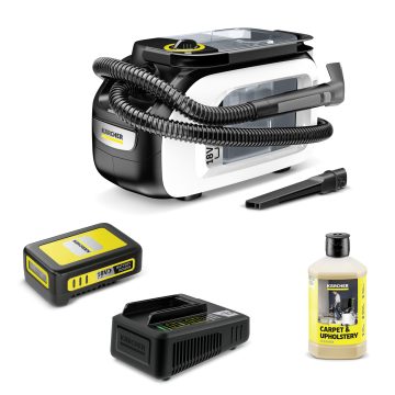 Kärcher - SE 3-18 Compact Home Battery Set (include baterie de 18 V cu 2.5 Ah și soluție de curățat materiale textile)
