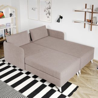 Divan dublu / Pat matrimonial tapitat Crem Soft Rabatabil