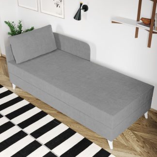 Divan / Pat o persoana tapitat Gri Deschis Soft Fix