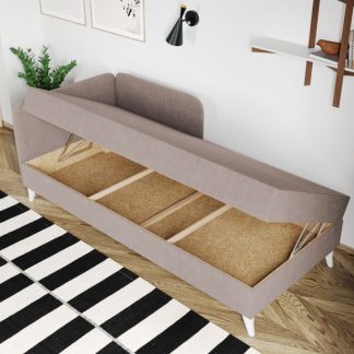 Divan / Pat o persoana tapitat Crem Soft Rabatabil