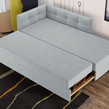 Divan / Pat tapitat Gri Deschis Story Extensibil