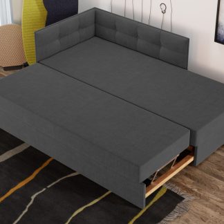 Divan / Pat tapitat Gri Antracit Story Extensibil